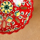Фруктовница Риштанская Керамика "Цветы", 23 см, красная - Фото 7