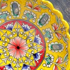 Фруктовница Риштанская Керамика "Цветы", 23 см, жёлтая - фото 4246063