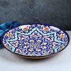 Ляган узбекский Риштанская Керамика «Цветы», d=32 см, синий - Фото 8