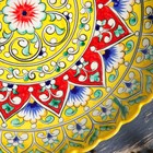 Ляган Риштанская Керамика "Цветы", 31 см, жёлтый, рифлённый - фото 4246091