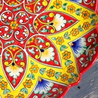 Ляган Риштанская Керамика "Цветы", 32 см, красный, рифлённый - фото 4246097