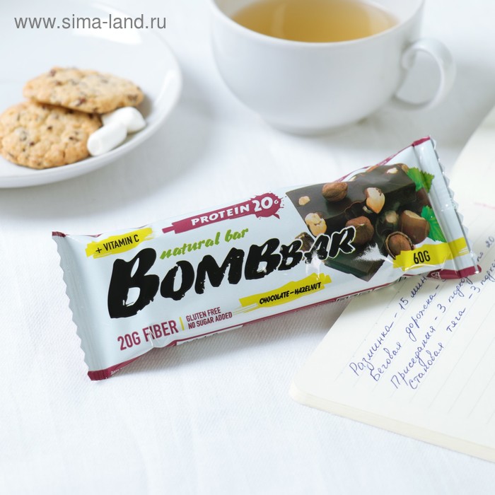 Протеиновый батончик BOMBBAR, шоколад-фундук, 60 г - Фото 1