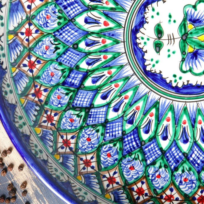 Ляган Риштанская Керамика "Узоры", 32 см, синий - фото 1905483018