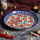 Ляган Риштанская Керамика "Цветы", 37 см, синий - фото 4543456