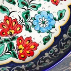 Ляган Риштанская Керамика "Цветы", 37 см, синий - фото 4246163
