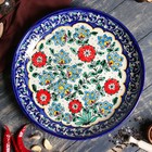 Ляган Риштанская Керамика "Цветы", 37 см, синий - фото 4246165