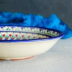 Тарелка Риштанская Керамика "Узоры", синяя, глубокая, 20 см - Фото 3