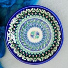 Тарелка Риштанская Керамика "Узоры", синяя, глубокая, 20 см - Фото 5