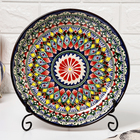 Ляган узбекский Риштанская керамика «Узоры», для плова, 25 см, синий - Фото 2