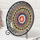 Ляган узбекский Риштанская керамика «Узоры», для плова, 25 см, синий - Фото 3