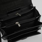 Барсетка мужская, 5 отделов, для карт, наружный карман, с ручкой, цвет чёрный - Фото 5