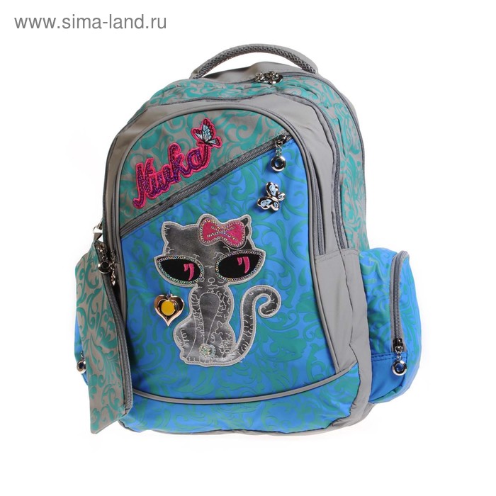 Рюкзак, размер 30,5х15 см, K05RN184_2 серый, голубой - Фото 1