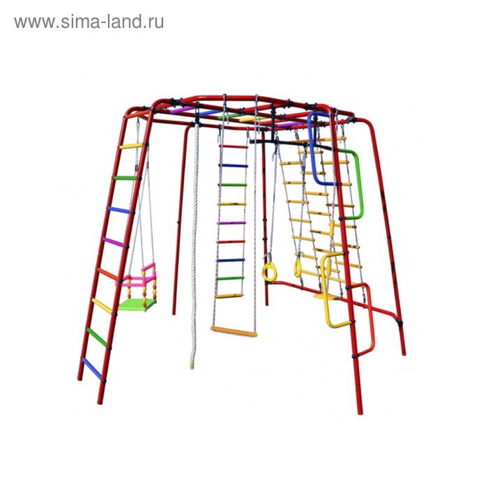 Детский спортивный комплекс уличный «Формула здоровья» Спутник-1Z Плюс, цвет красный/радуга - Фото 1
