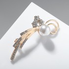 Брошь «Завиток» сияние, цвет белый в золоте - Фото 1