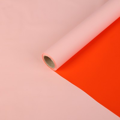 Пленка перламутровая, двусторонняя, розово-красный, 0,5 х 10 м