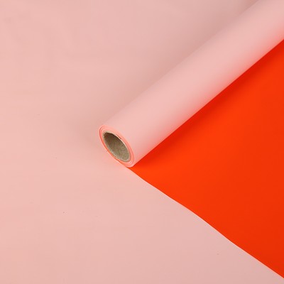Пленка перламутровая, двусторонняя, розово-красный, 0,5 х 10 м