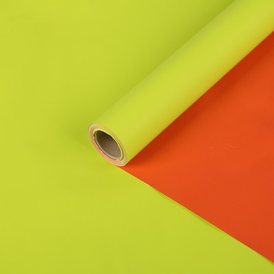 Пленка перламутровая, двусторонняя, зеленое яблоко-красный апельсин, 0,5 х 10 м