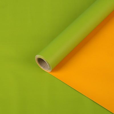 Пленка перламутровая, двусторонняя, зелено-морковный, 0,5 х 10 м