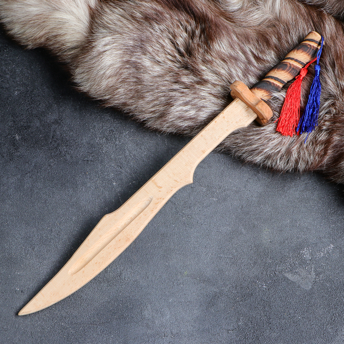 Сувенирное деревянное оружие "Клинок самурая", массив бука, 46 см, микс