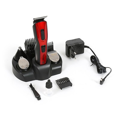 Триммер Sakura SA-5523R, АКБ, 9 насадок, черно-красный