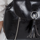 Рюкзак молодёжный, отдел на молнии, с расширением, 2 наружных кармана, цвет чёрный - Фото 4
