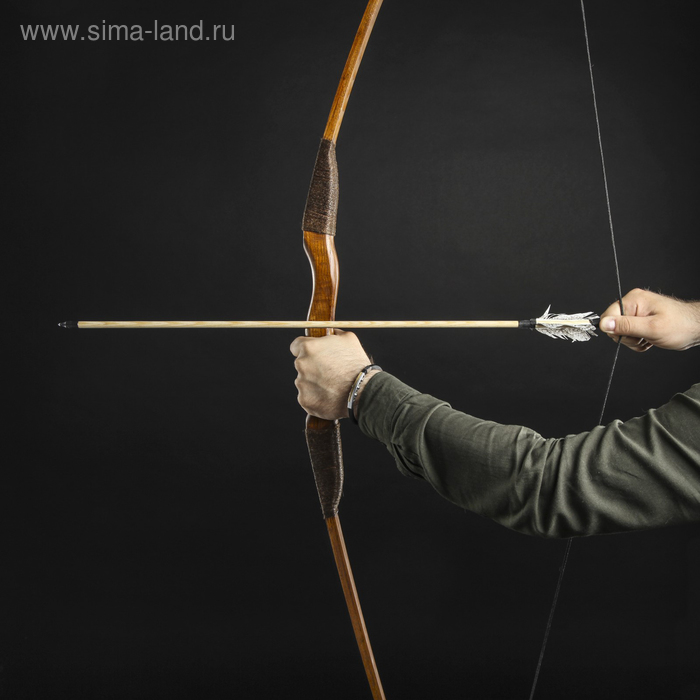 Сувенирное деревянное оружие "Лук традиционный", взрослый, коричневый, массив ясеня, 170 см - Фото 1