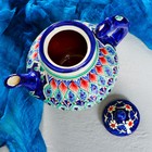 Чайник Риштанская Керамика "Узоры", 1600 мл, синий микс - Фото 4