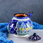 Чайник заварочный Риштанская Керамика «Узоры», 1 л, синий - Фото 3