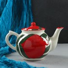 Набор чайный Риштанская керамика "Гранат", 9 предметов (Чайник-0,8л,пиалы-0,5/0,3л) - фото 4246271