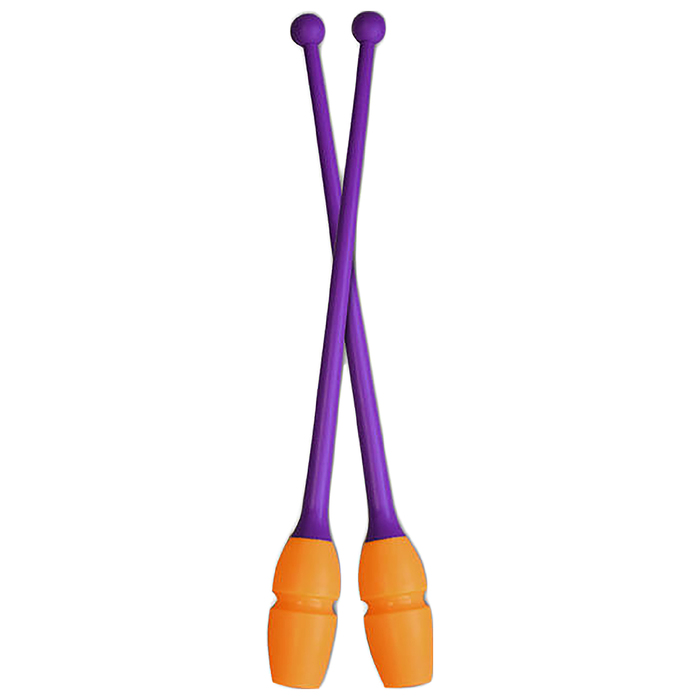 Булавы гимнастические двухцветные сборные PASTORELLI MASHA, длина 40,5 см, FIG, цвет оранжевый/лиловый - фото 1789085