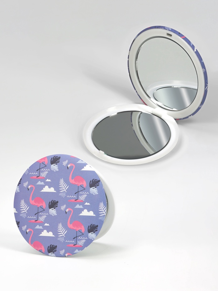 Зеркало складное «Flamingo Love», d=7.5 см, рисунок МИКС - Фото 1