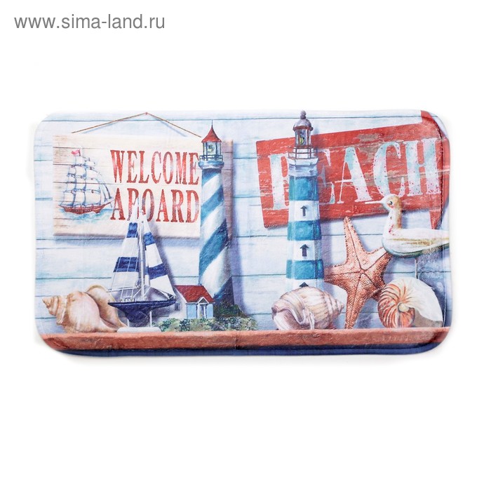 Коврик для ванной «Морской», 45×75 см - Фото 1