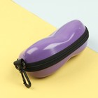 Футляр для очков, отдел на молнии, с карабином, цвет фиолетовый - Фото 1