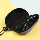 Футляр для очков, отдел на молнии, с карабином, цвет фиолетовый - Фото 3