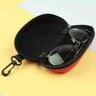 Футляр для очков, отдел на молнии, с карабином, цвет красный - Фото 3