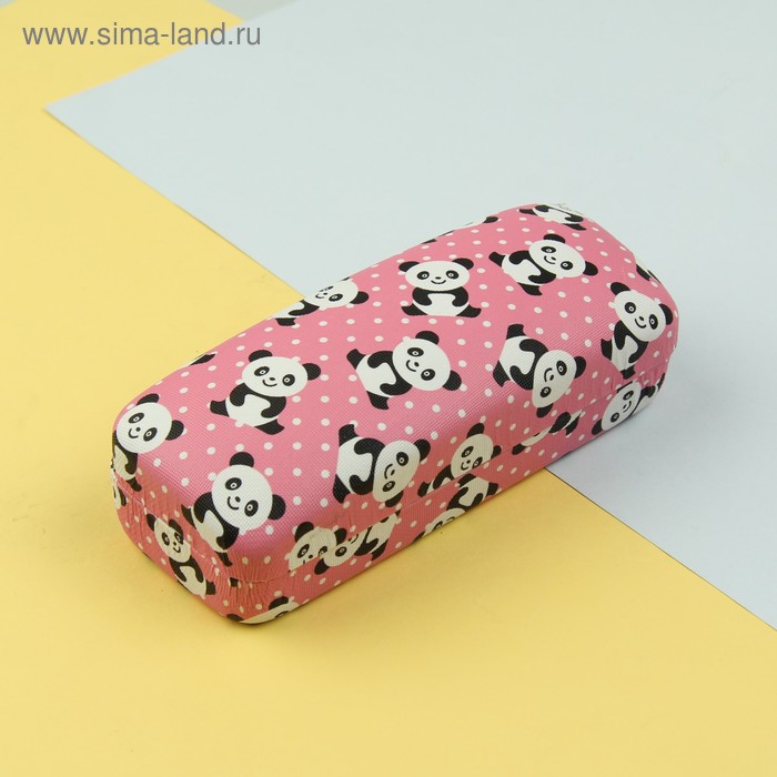 Футляр для очков "Панда", 1 отдел, цвет розовый - Фото 1