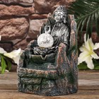 Фонтан настольный от сети, подсветка "Будда с лотосом" серебро 26х15,5х13,5 см - Фото 2