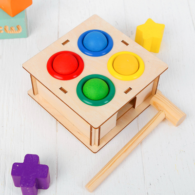 Стучалка-сортер «Квадратная», с молотком, МИКС