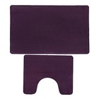 Набор ковриков для ванной и туалета Доляна «Тень», 2 шт: 40×50, 50×80 см, цвет фиолетовый - Фото 1