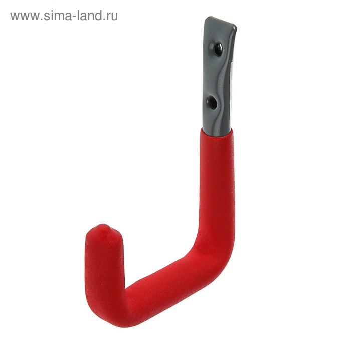 Крюк настенный прорезиненный, до 25 кг, d=12 мм, 120х83х48 мм, оцинкованный - Фото 1