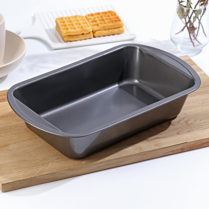 Форма для выпечки Доляна «Прямоугольник. Жаклин», 36×21,5×7 см, антипригарное покрытие, цвет чёрный - Фото 1