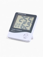 Часы - будильник электронные «Бируни», настольные, термометр, гигрометр, 10×10 см - Фото 1