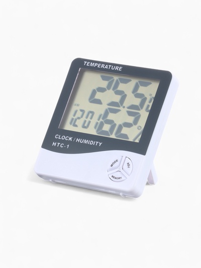 Часы - будильник электронные «Бируни», настольные, термометр, гигрометр, 10×10 см