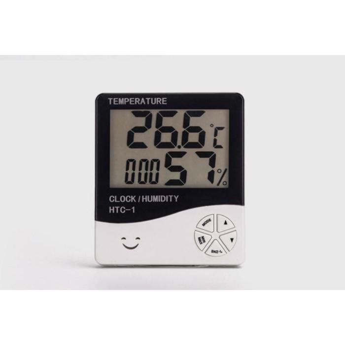 Часы - будильник электронные "Бируни" настольные с термометром, гигрометром, 10 х 10 см - Фото 1