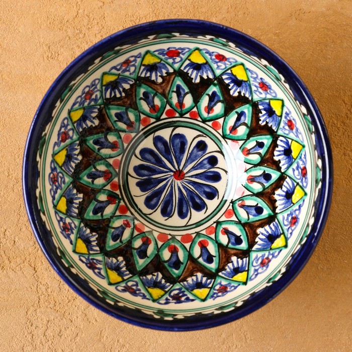 Коса Риштанская Керамика "Цветы" 15 см, малая, синяя - фото 1908390448