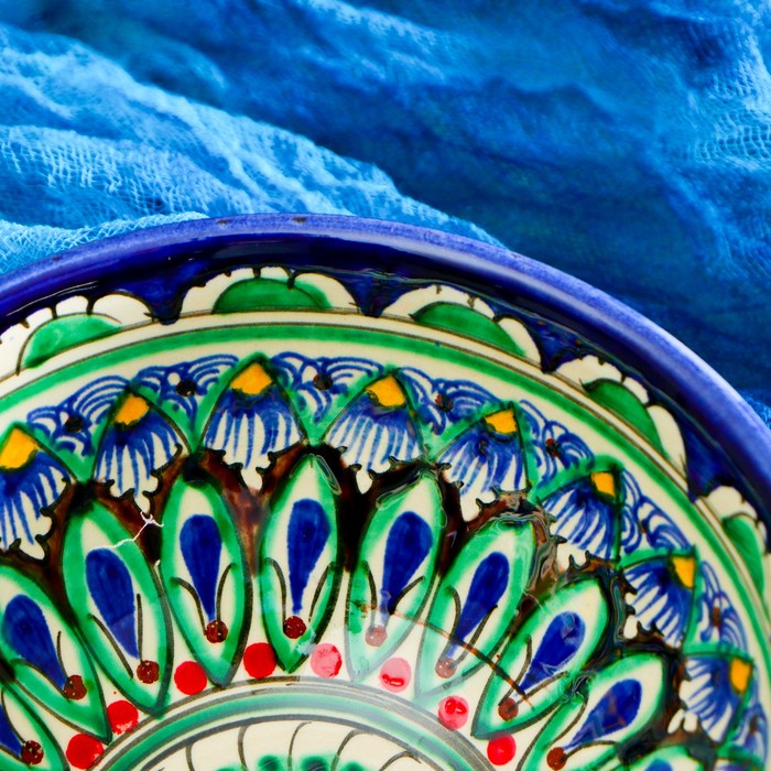 Коса Риштанская Керамика "Цветы" 15 см, малая, синяя - фото 1889279836