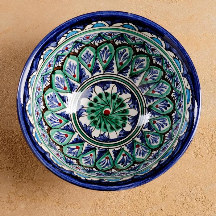 Коса Риштанская Керамика "Цветы" 15 см, малая, синяя - фото 1889279840
