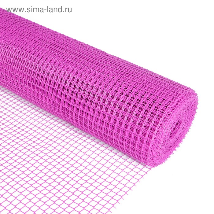 Сетка садовая, 1 × 20 м, ячейка 1.5 × 1.5 см, пурпурная - Фото 1
