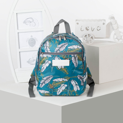 Рюкзак молодёжный, отдел на молнии, наружный карман, цвет голубой