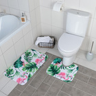 Набор ковриков для ванной и туалета Доляна «Фламинго», 2 шт, 40×43 см, 43×73 см - фото 211126